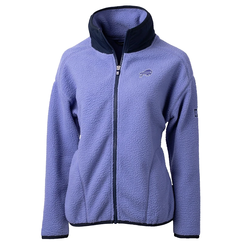 Veste polaire écologique à fermeture éclair intégrale Cutter & Buck Lavender Buffalo Bills Cascade pour femme