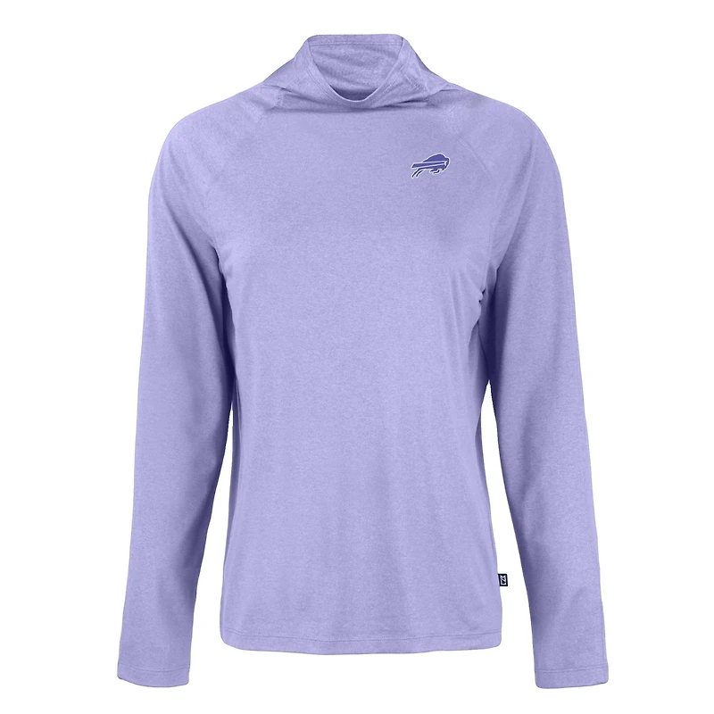 Women's Cutter & Buck Lavender Buffalo Bills Coastline Epic Comfort Eco Recycled Funnel Neck Pullover Top