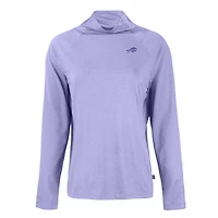 Women's Cutter & Buck Lavender Buffalo Bills Coastline Epic Comfort Eco Recycled Funnel Neck Pullover Top