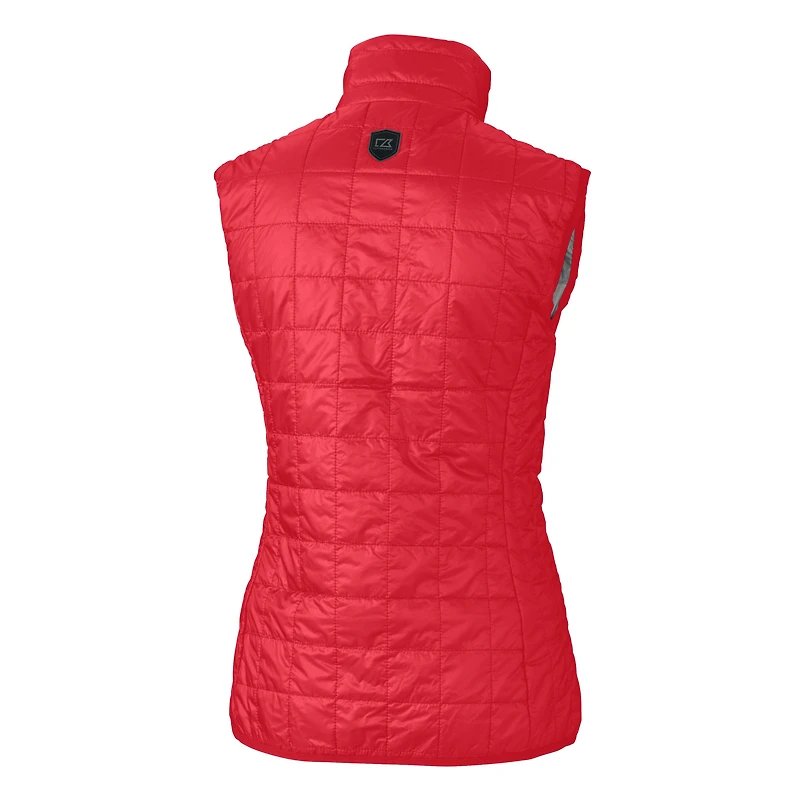 Gilet matelassé isolant entièrement zippé Rainier PrimaLoft Eco pour femme avec logo du casque des Buffalo Bills, Cutter & Buck, rouge