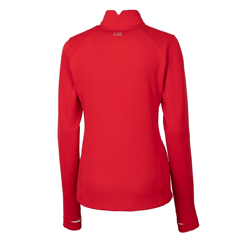 Women's Cutter & Buck Red Buffalo Bills Traverse Stretch Quarter-Zip Pullover Top