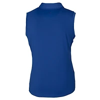 Polo extensible sans manches pour femme Cutter & Buck Royal Buffalo Bills avec logo rétro Forge