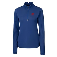 Women's Cutter & Buck Royal Buffalo Bills Throwback Logo Traverse Stretch Quarter-Zip Pullover Top