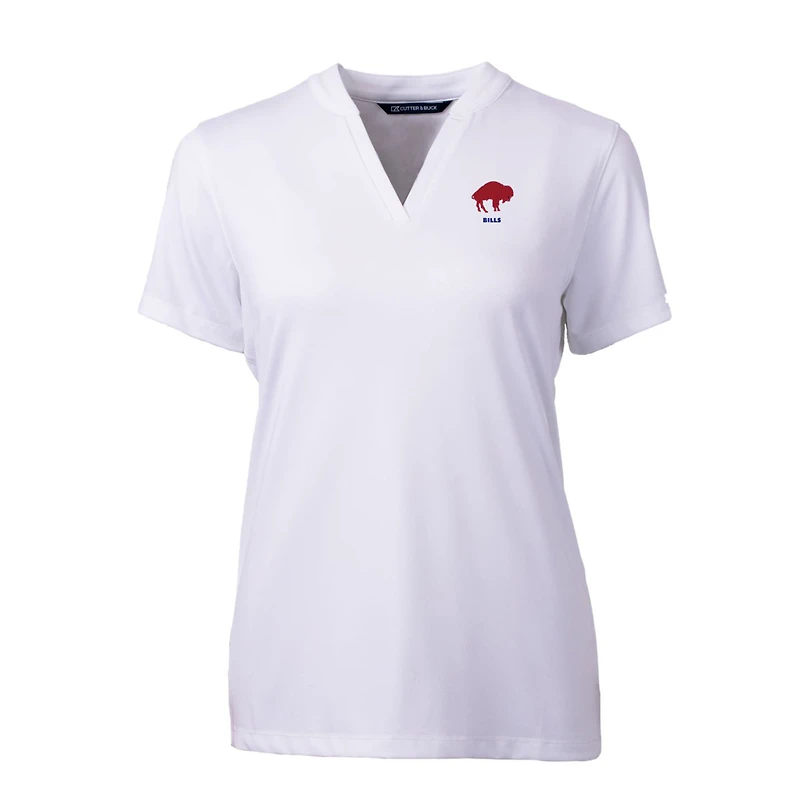 Polo à col en V Forge Blade avec logo rétro des Buffalo Bills pour femme, Cutter & Buck, blanc