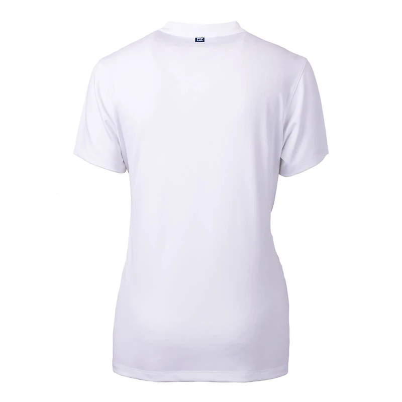 Polo à col en V Forge Blade avec logo rétro des Buffalo Bills pour femme, Cutter & Buck, blanc