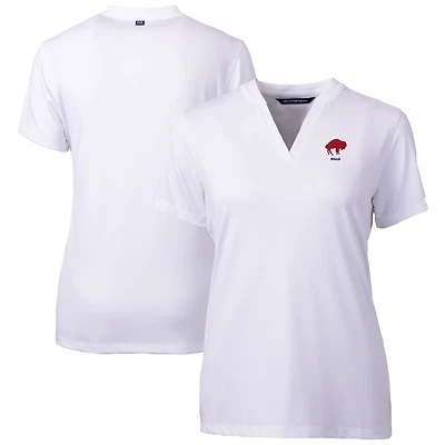 Polo à col en V Forge Blade avec logo rétro des Buffalo Bills pour femme, Cutter & Buck, blanc