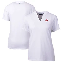 Polo à col en V Forge Blade avec logo rétro des Buffalo Bills pour femme, Cutter & Buck, blanc