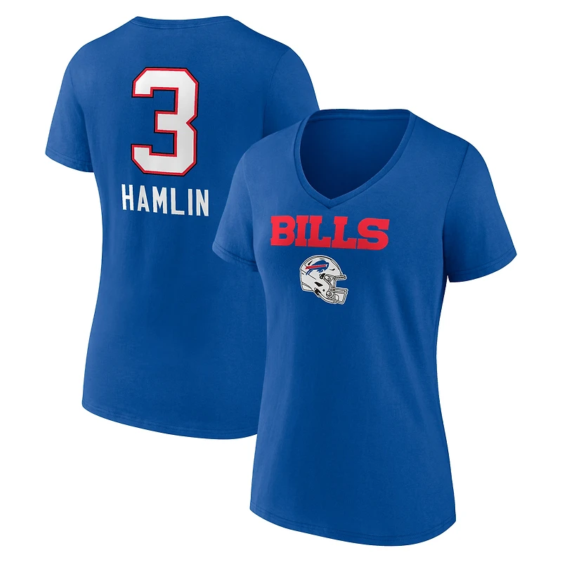 Women's Dawson Knox Royal Buffalo Bills Team Wordmark V-Neck T-Shirt