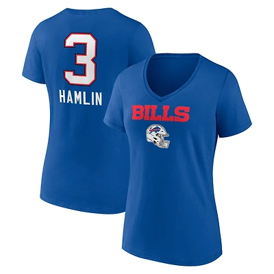 Women's Dawson Knox Royal Buffalo Bills Team Wordmark V-Neck T-Shirt
