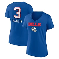 Women's Dawson Knox Royal Buffalo Bills Team Wordmark V-Neck T-Shirt