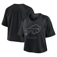 T-shirt surdimensionné à col en V et manches raglan pour femme, motif cornerback Blitz, noir, Buffalo Bills