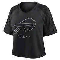 Women's Fanatics Black Buffalo Bills Oversized Raglan V-Neck Blackout Fashion Jersey
