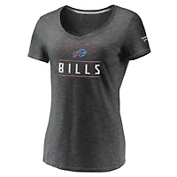 Women's Fanatics Charcoal Buffalo Bills League Leader Space Dye V-Neck T-Shirt