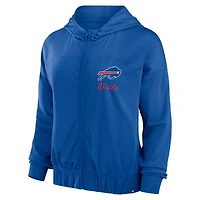 Sweat à capuche zippé intégral Script Lock College Royal Buffalo Bills Fanatics pour femmes