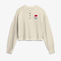 Women's Fanatics Cream Buffalo Bills Relaxed Cropped Long Sleeve Shirt