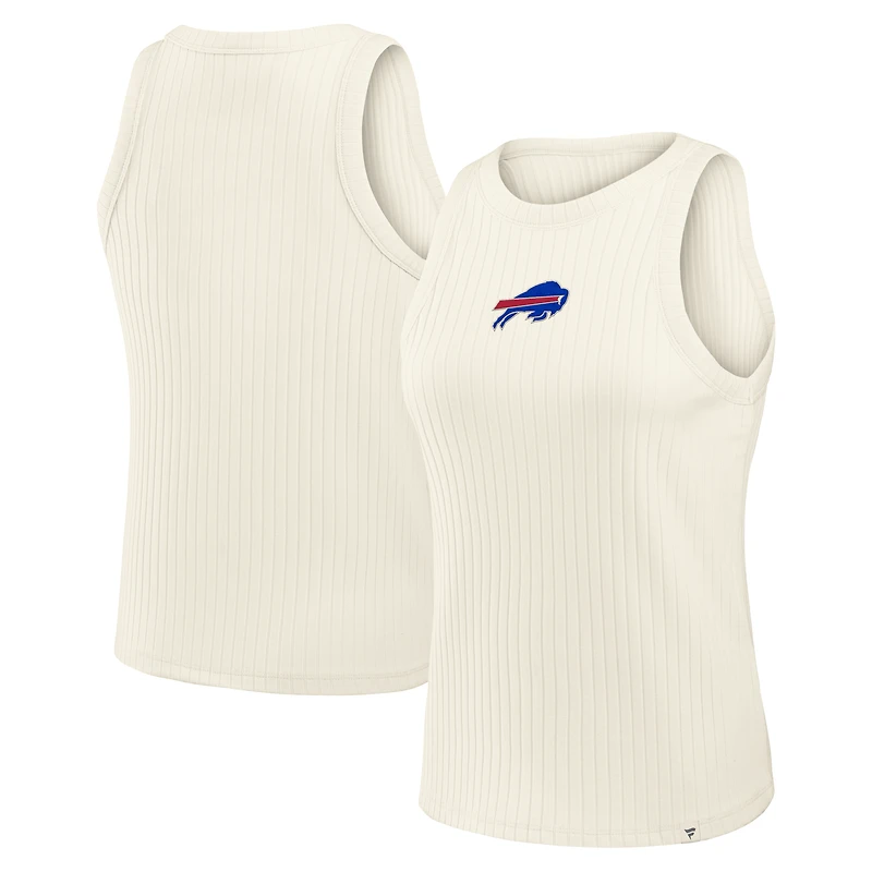 Women's Fanatics Cream Buffalo Bills Star Play Tri-Blend Ribbed Tank Top