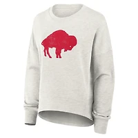 Women's Fanatics Heather Gray Buffalo Bills Oversized Hometown Pullover Sweatshirt