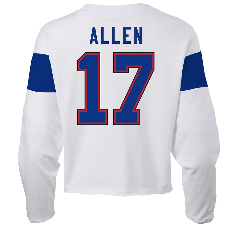 Women's Fanatics Josh Allen Ash Buffalo Bills Plus Name & Number T-Shirt