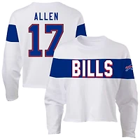 Women's Fanatics Josh Allen Ash Buffalo Bills Plus Name & Number T-Shirt