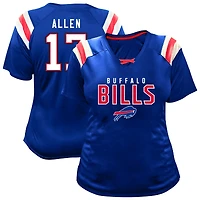 Women's Fanatics Josh Allen Royal Buffalo Bills Plus Name & Number Raglan Lace V-Neck T-Shirt