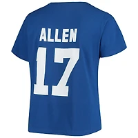 T-shirt à col en V pour femmes Fanatics Josh Allen Royal Buffalo Bills, grandes tailles, nom et numéro