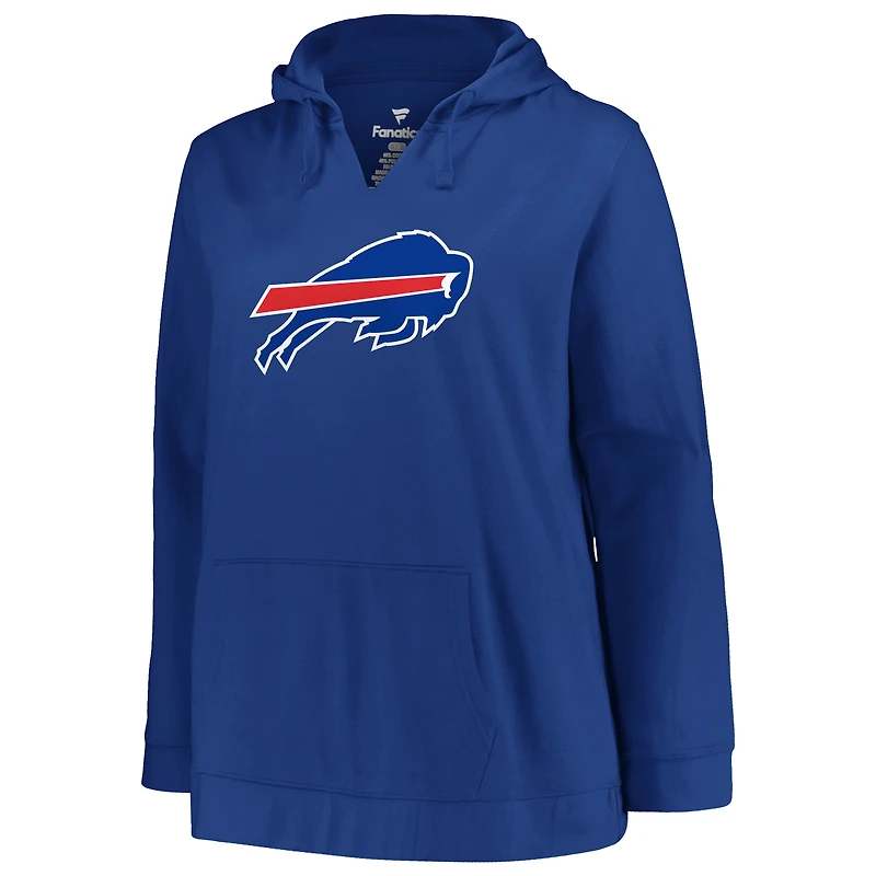 Women's Fanatics Josh Allen Royal Buffalo Bills Plus Player Name & Number V-Neck Hoodie