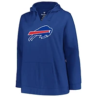Women's Fanatics Josh Allen Royal Buffalo Bills Plus Player Name & Number V-Neck Hoodie