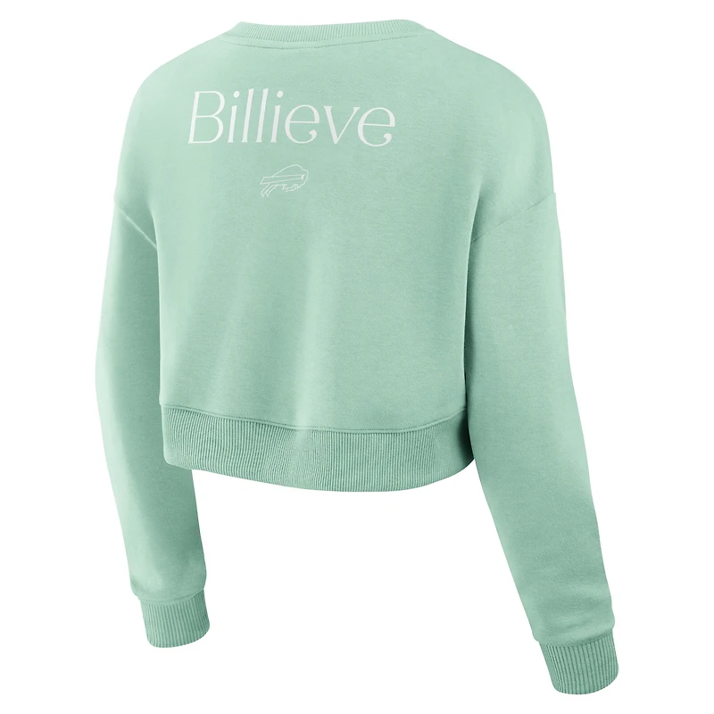 Sweat-shirt court Fanatics Mint Buffalo Bills Studio Tri-Blend pour femme