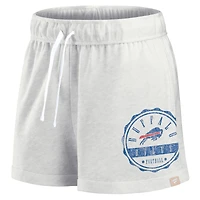 Short en French Terry avec badge surdimensionné Fanatics Oatmeal Buffalo Bills pour femmes