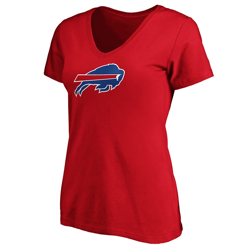Women's Fanatics Red Buffalo Bills Primary Logo V-Neck T-Shirt