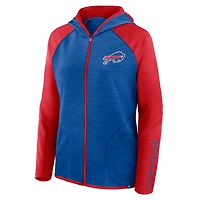 Women's Fanatics Royal/Red Buffalo Bills Redzone End Around Pass Raglan Full-Zip Hoodie