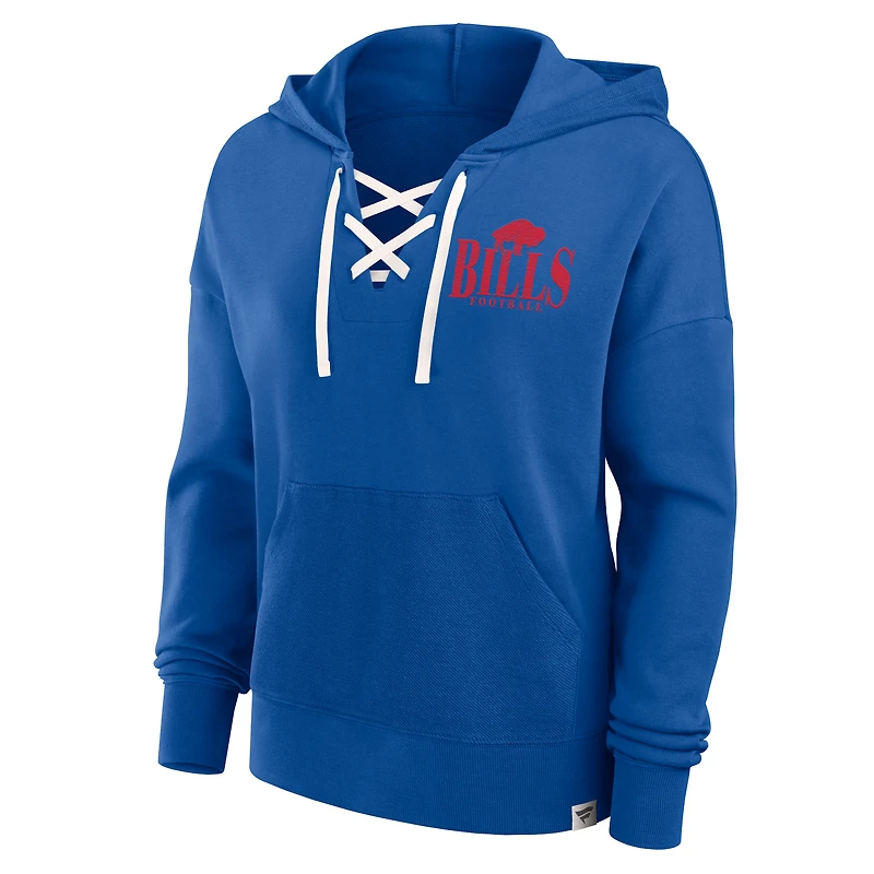 Sweat à capuche lacets pour femme Fanatics Royal Buffalo Bills Blitz Left