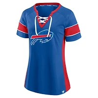Women's Fanatics Royal Buffalo Bills Block Party Hero Athena Raglan - Notch Neck T-Shirt