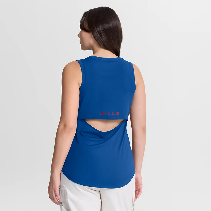 Women's Fanatics Royal Buffalo Bills Draped Mesh Back Performance Tank Top