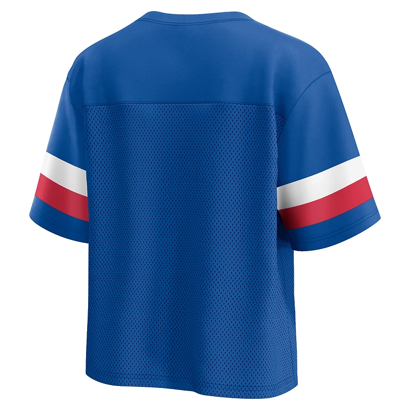 Women's Fanatics Royal Buffalo Bills Established Jersey Cropped V-Neck T-Shirt