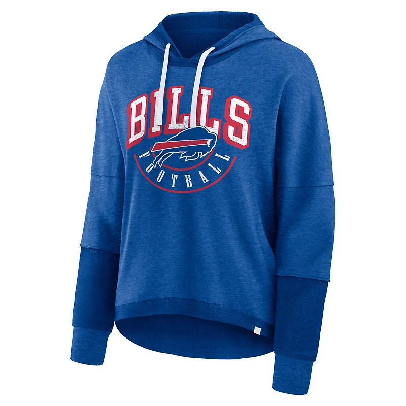 Sweat à capuche Fanatics Royal Buffalo Bills Lightewight Modest Crop Lounge pour femmes