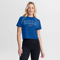 Women's Fanatics Royal Buffalo Bills Offensive Scheme Raglan Tri-Blend Cropped Top