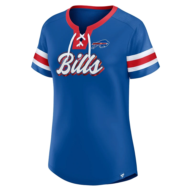 Women's Fanatics Royal Buffalo Bills Original State Lace-Up T-Shirt