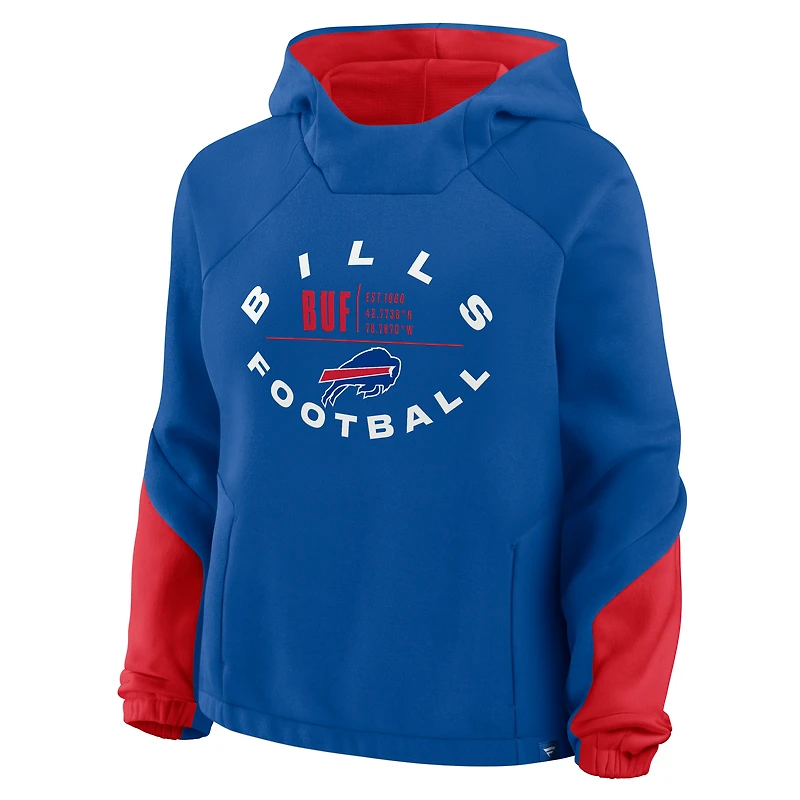 Women's Fanatics Royal Buffalo Bills Oversized Redzone Bubble Screen Pullover Hoodie