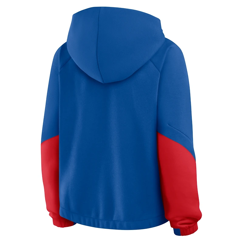 Women's Fanatics Royal Buffalo Bills Oversized Redzone Bubble Screen Pullover Hoodie