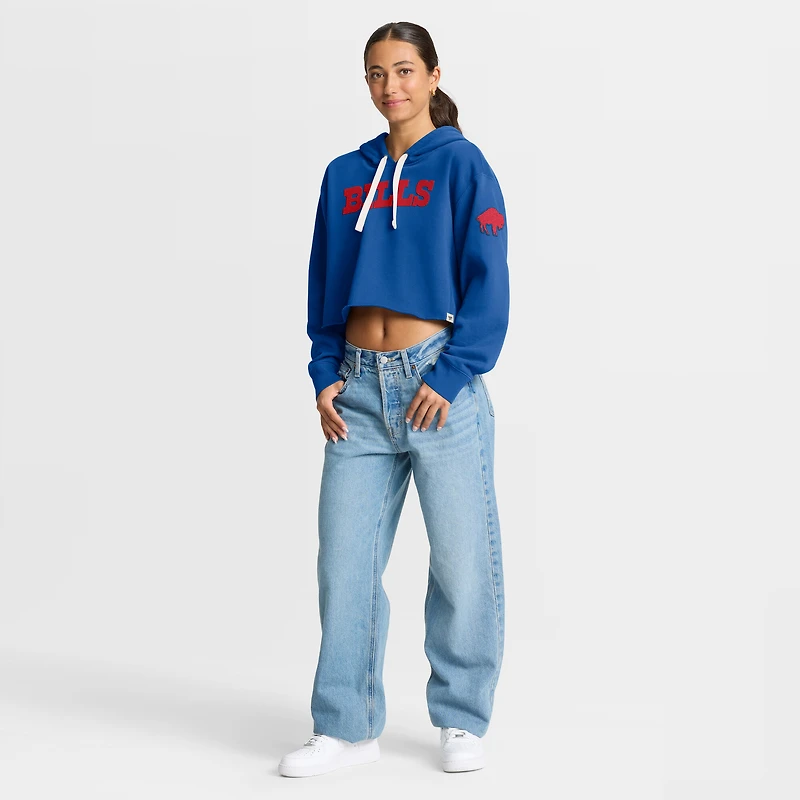 Sweat à capuche court oversize Fanatics Royal Buffalo Bills pour femme