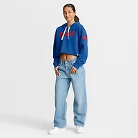 Sweat à capuche court oversize Fanatics Royal Buffalo Bills pour femme