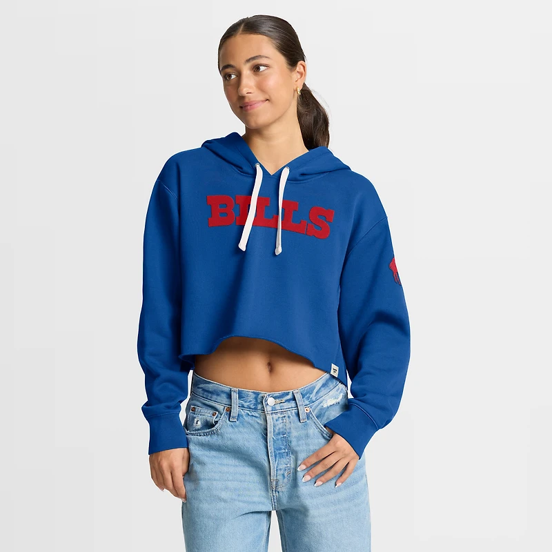 Sweat à capuche court oversize Fanatics Royal Buffalo Bills pour femme