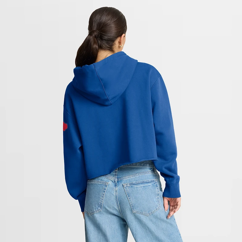 Sweat à capuche court surdimensionné Fanatics Royal Buffalo Bills pour femmes