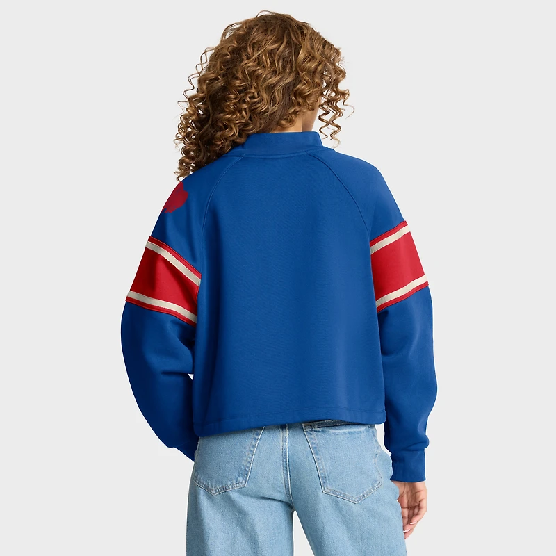 Women's Fanatics Royal Buffalo Bills Oversized Hometown Toss Sweep Mock Neck Pullover