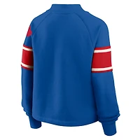 Women's Fanatics Royal Buffalo Bills Oversized Hometown Toss Sweep Mock Neck Pullover