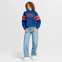 Women's Fanatics Royal Buffalo Bills Oversized Hometown Toss Sweep Mock Neck Pullover