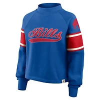 Women's Fanatics Royal Buffalo Bills Oversized Hometown Toss Sweep Mock Neck Pullover
