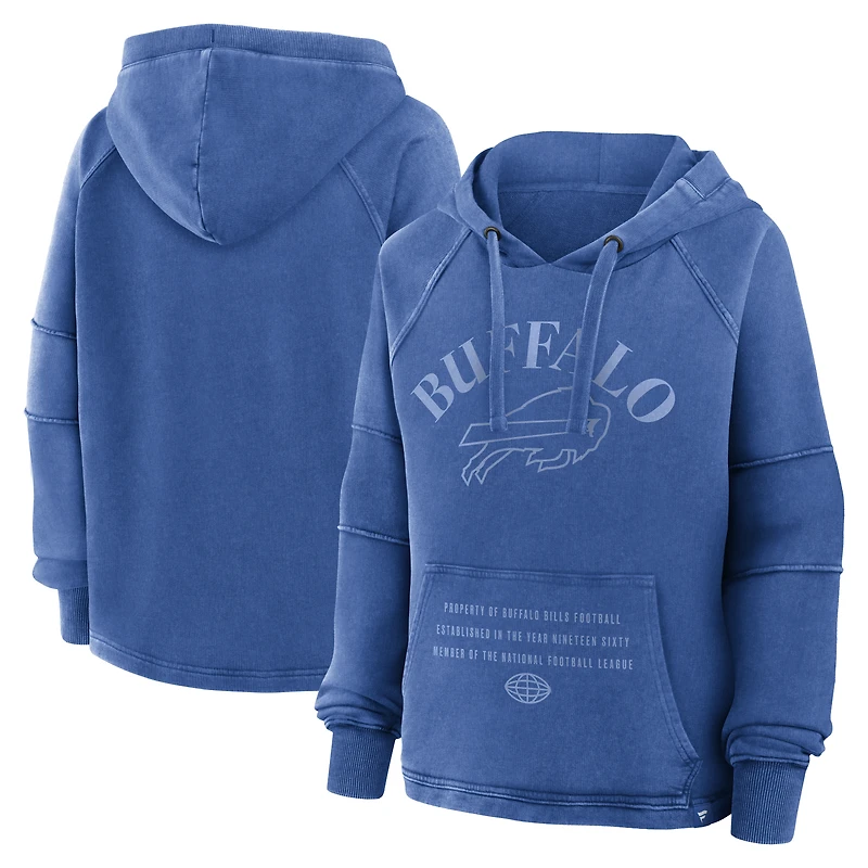 Sweat à capuche surdimensionné raglan pour femme Fanatics Royal Buffalo Bills