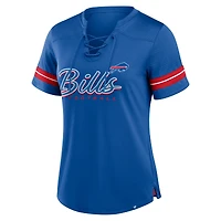 Women's Fanatics Royal Buffalo Bills Play Script Lace-Up T-Shirt